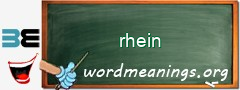 WordMeaning blackboard for rhein